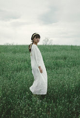 Vestido largo de lino y algodón Connie