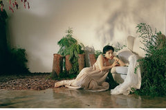 Vestido lencero largo escalonado de lino y algodón Lillian