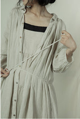 Vestido camisero largo de lino y algodón Tiffany