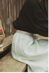 Falda larga de lino y algodón