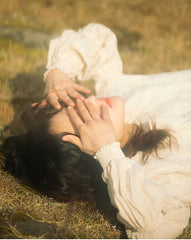 Laura Linen Cotton Square Neck Marie Sleeve Maxi Shirt Dress