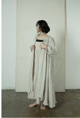 Vestido camisero largo de lino y algodón Tiffany