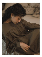 Vestido sin mangas de lino y algodón Frances