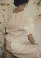 Nina Linen Cotton Ruffle Pants