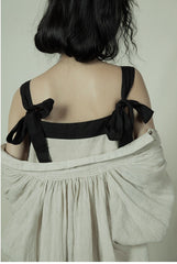 Vestido camisero largo de lino y algodón Tiffany