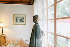 Vestido largo con volantes de lino y algodón Sofia