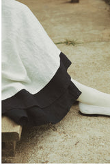 Falda larga de lino y algodón