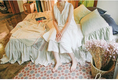 Vestido midi sin mangas de lino y algodón Marissa