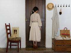 Falda cruzada midi de lino y algodón Tyra