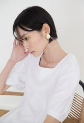 Elegant Square Neck Linen Midi Dress with Short Sleeves and Tailored A-Line Silhouette