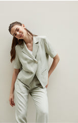 High-Waisted Wide Leg Linen Pants with Tailored Fit and Soft Drape for Elegant Comfort