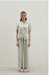 High-Waisted Wide Leg Linen Pants with Tailored Fit and Soft Drape for Elegant Comfort