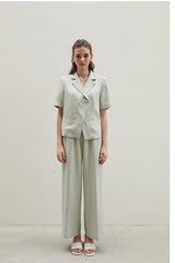 High-Waisted Wide Leg Linen Pants with Tailored Fit and Soft Drape for Elegant Comfort