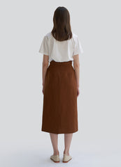 Sleeveless V-Neck A-Line Midi Dress Crafted from Lightweight Linen Fabric