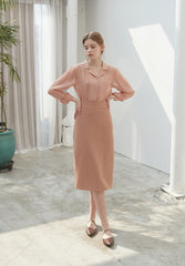 Silk Button-Down Shirt with Lapel Collar and Sheer Draping Texture for Effortless Chic Style