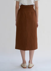 Sleeveless V-Neck A-Line Midi Dress Crafted from Lightweight Linen Fabric