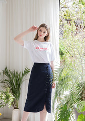 Relaxed Fit Linen T-Shirt with French Graphic Print and Soft Breathable Fabric for Everyday Wear