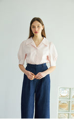 High-Rise Wide Leg Denim Pants for Women – Soft Cotton Blend with Tailored Fit