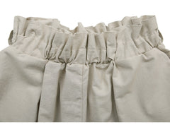 High-Waisted Linen Blend Belted Shorts for Women – Lightweight Summer Casual Bottoms