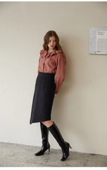 Chic Tailored Linen Blouse with Puff Sleeves and Spread Collar for Elegant Summer Looks