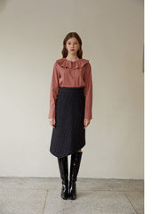 Chic Tailored Linen Blouse with Puff Sleeves and Spread Collar for Elegant Summer Looks