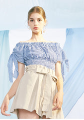 High-Waisted Linen Blend Belted Shorts for Women – Lightweight Summer Casual Bottoms