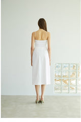 High-Waisted Linen Midi Skirt with Clean Front and Straight Cut – Minimalist Summer Essential