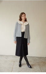 Elegant Linen Blouse with Ruffled Collar and Button-Front Design for Timeless Feminine Style