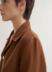 High-Waisted Wide-Leg Linen Pants With Tailored Pleats and Cropped Hemline