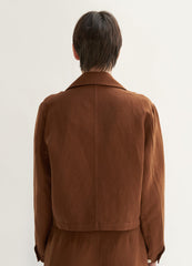 High-Waisted Wide-Leg Linen Pants With Tailored Pleats and Cropped Hemline