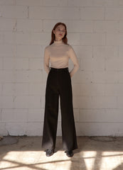 Wide-Leg High-Rise Linen Pants with Tailored Pleats and Minimalist Silhouette for Everyday Elegance