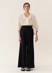 Wide-Leg Linen Pants with Tailored Waistband and Structured Silhouette for Timeless Versatility