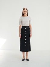 Women's Cotton Knit Top with Square Neckline and Half Sleeves – Minimalist Essential