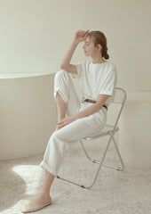 Tailored High-Waisted Linen Pants with Straight-Leg Fit and Crisp Pleats for Effortless Elegance