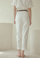 Tailored High-Waisted Linen Pants with Straight-Leg Fit and Crisp Pleats for Effortless Elegance