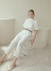 Tailored High-Waisted Linen Pants with Straight-Leg Fit and Crisp Pleats for Effortless Elegance