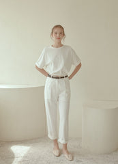 Tailored High-Waisted Linen Pants with Straight-Leg Fit and Crisp Pleats for Effortless Elegance