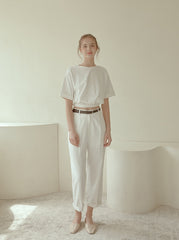 Tailored High-Waisted Linen Pants with Straight-Leg Fit and Crisp Pleats for Effortless Elegance