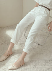 Tailored High-Waisted Linen Pants with Straight-Leg Fit and Crisp Pleats for Effortless Elegance