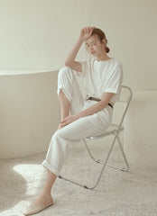 Tailored High-Waisted Linen Pants with Straight-Leg Fit and Crisp Pleats for Effortless Elegance