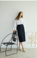 Classic Striped Linen Button-Down Shirt with Wide Cuffs and Relaxed Fit for Women