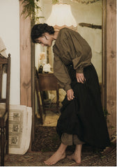 Nicole Linen Cotton Maxi Wrap Skirt