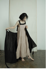 Falda larga cruzada de lino y algodón Patricia