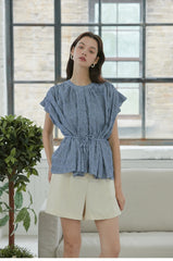 High-Waisted Linen Shorts with Pleated Front and Tailored Belt Loops