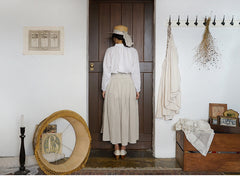 Falda larga cruzada de lino y algodón Patricia