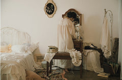 Vestido largo holgado de lino y algodón Tina