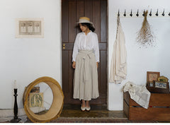 Falda larga cruzada de lino y algodón Patricia