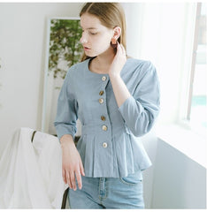 Tailored Linen Blouse with Waist Tie and Pleated Front Detail for Elegant Everyday Style