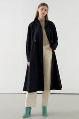 Long Sleeve Cotton Poplin Shirt Dress with Tie Waist and Button-Down Front for Elegant Styling