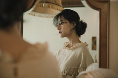 Vestido largo holgado de lino y algodón Tina